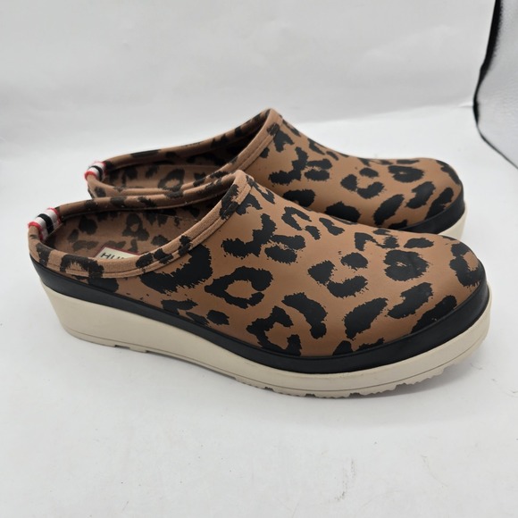 Hunter Original Play Slip-On Comfort Clogs Waterproof Print Rubber Womens Size 8 - Picture 1 of 8